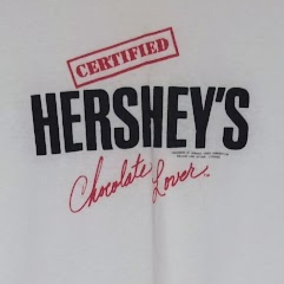 1980's Hershey's Vintage Chocolate Lover Tee Shirt XL - Picture 2 of 6